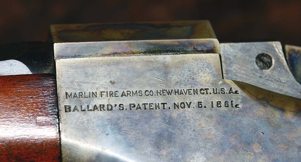 Early Ballards were marked J.M. Marlin; after the company was incorporated in 1881, the marking was changed to Marlin Firearms Co.